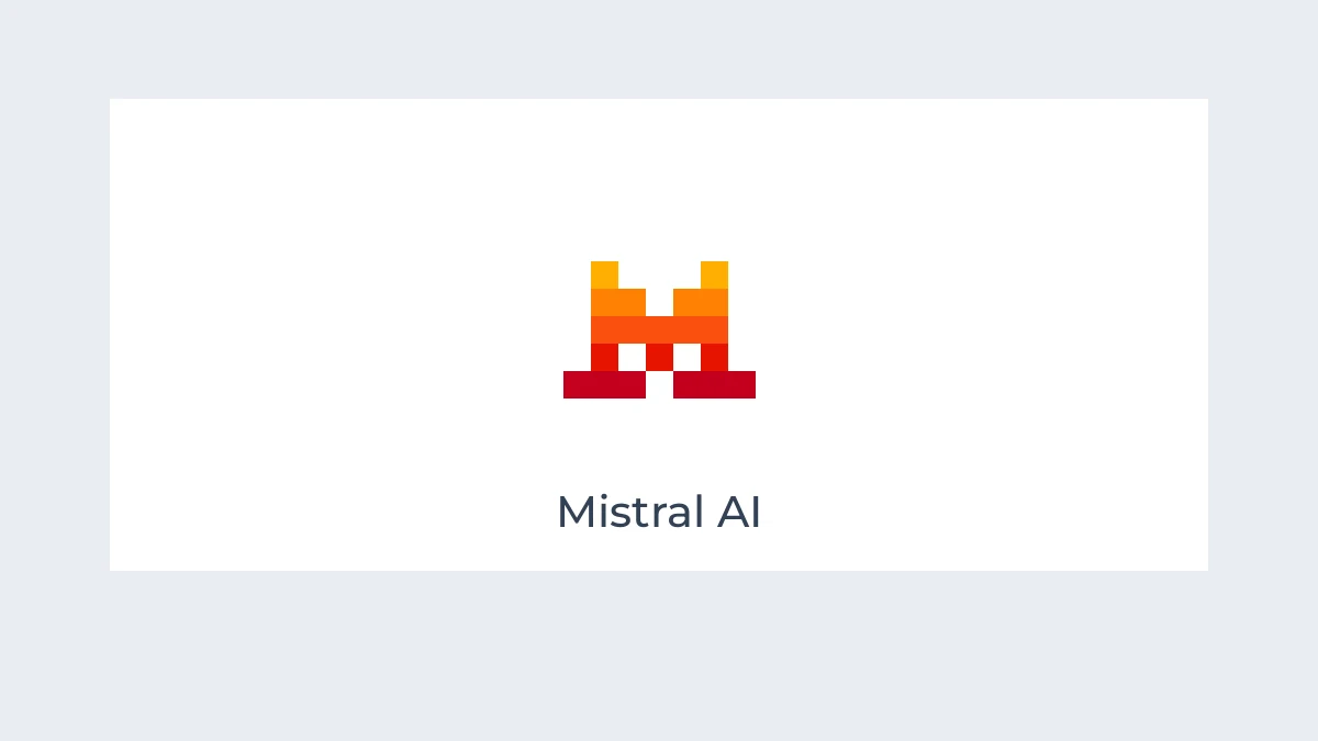 Editorial composition with names and marks from the official websites of Mistral AI